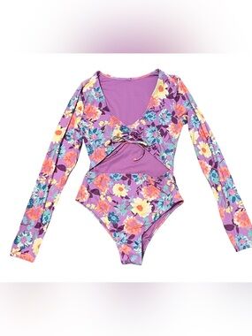 NWOT Billabong x The Salty Blonde LS Rashguard One Piece Halleys Garden Floral